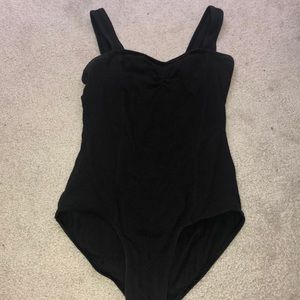theatricals black thick strap camisole leotard. AS